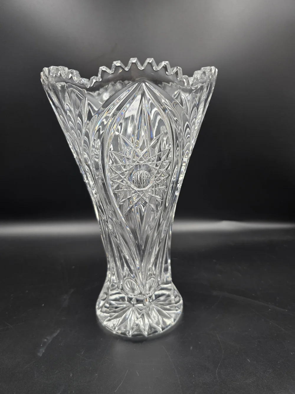 Crystal-Style Clear Cut Glass Vase - Clear